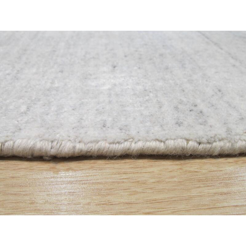 Ivory Handmade Wool & Viscose Transitional Urban Rug, 8' x 10', Soft Elegant Floor Covering - L
