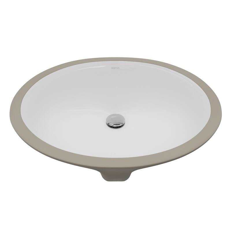 Karran 19-1/4" Undermount Vitreous China Bathroom Sink In White