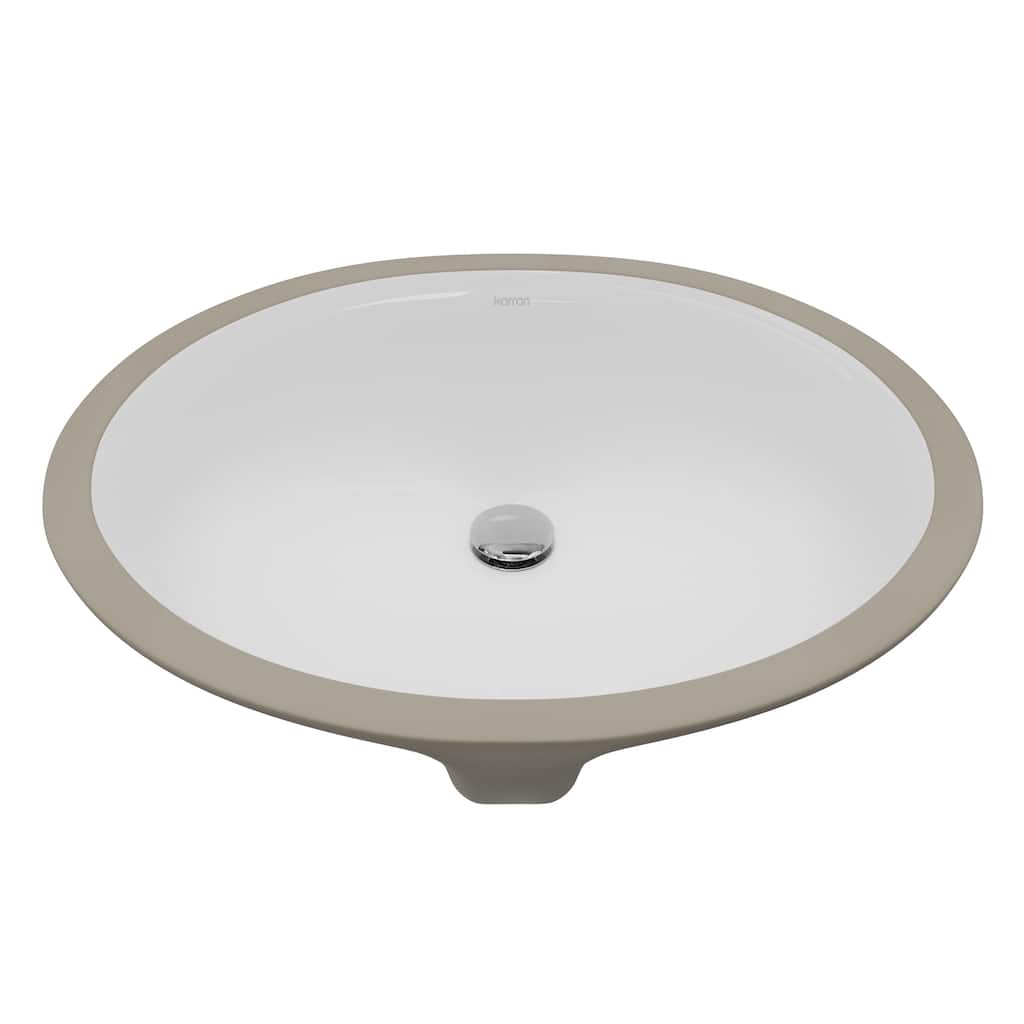 Karran 19-1/4" Undermount Vitreous China Bathroom Sink In White