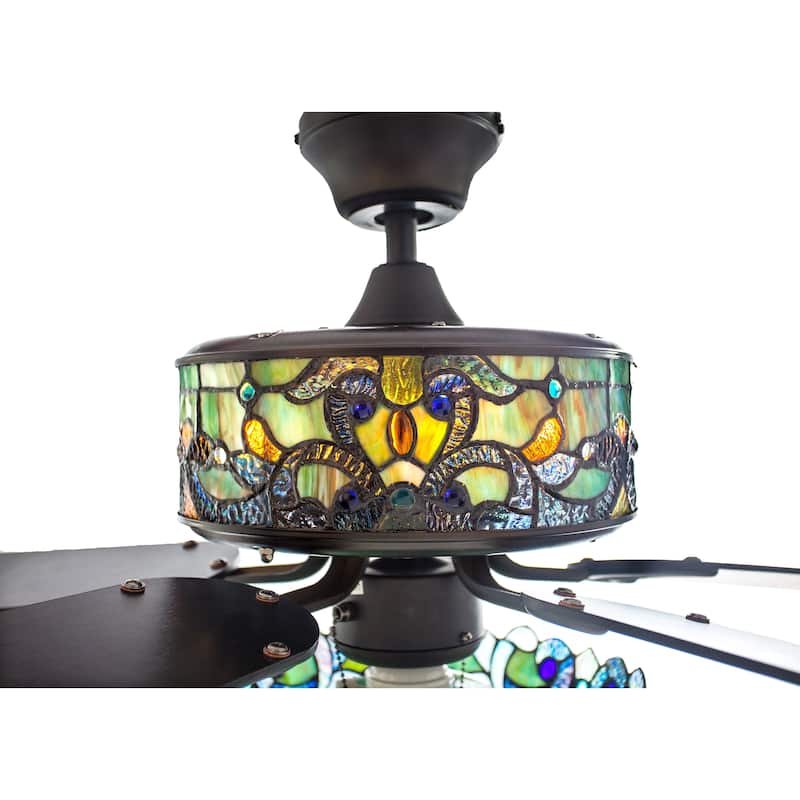 Copper Grove Guasipati 52-inch Tiffany-style Magna Carta Ceiling Fan - 52"L x 52"W x 16.5