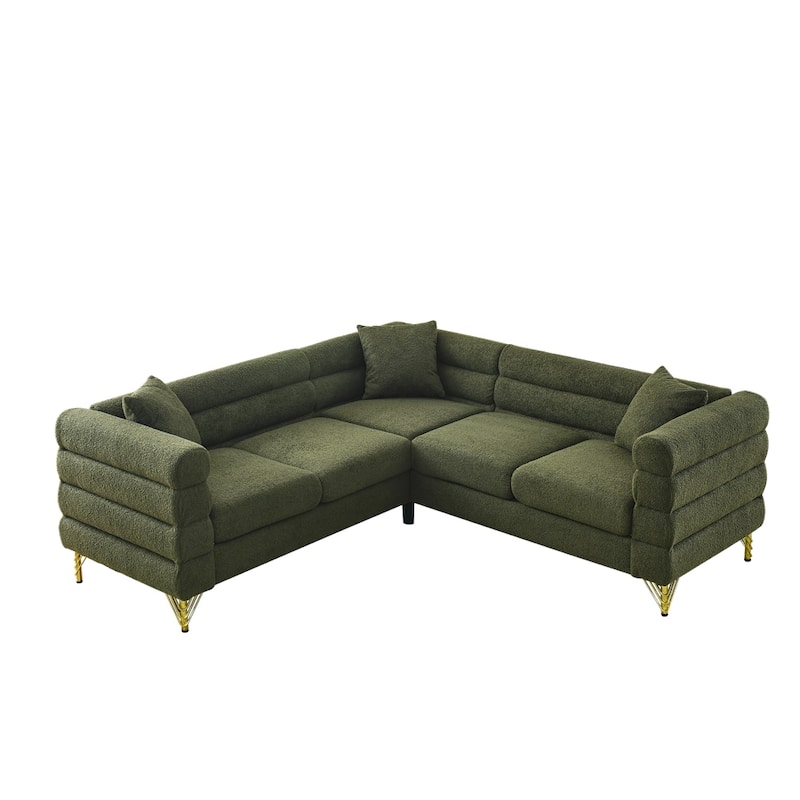 81.5-Inch Oversized Corner L-Shaped Sectional Sofa with 3 Cushions