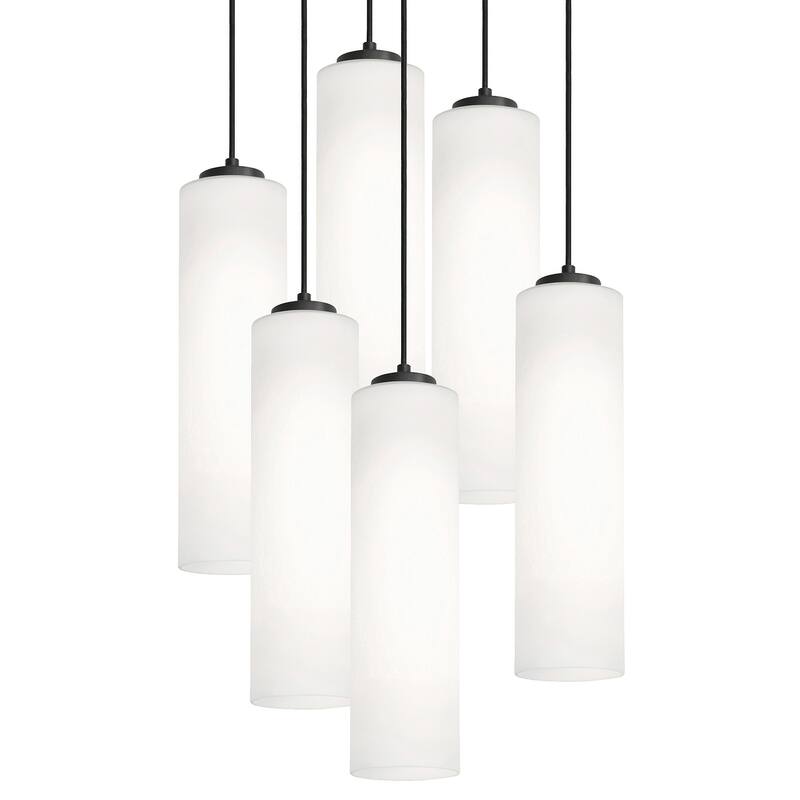 AFX LEOP0412MBRND6 Leo 6 Light 24" Wide Multi Light Pendant - Black
