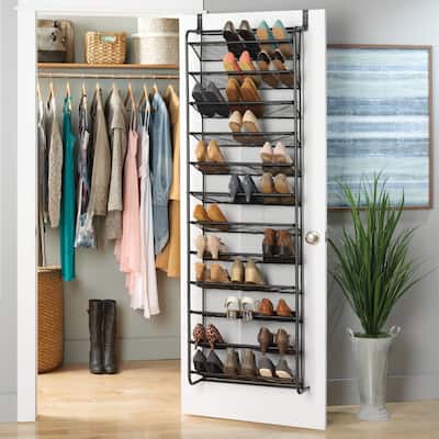 Whitmor 36 Pair Over-the-Door Shoe Rack - Grey