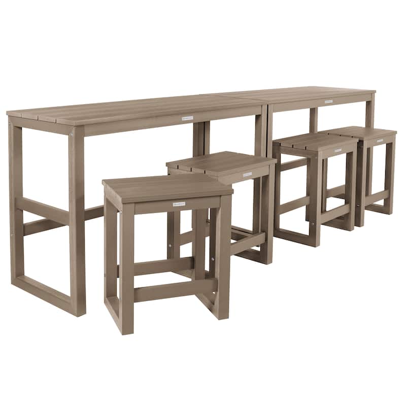 HIGHWOOD Monroe Modern Counter Height Balcony Stool/Table 6-Piece Set - Woodland Brown