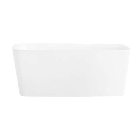 OVE Decors Coogan 59 in. Seamless White Acrylic Freestanding Rectangular Bathtub