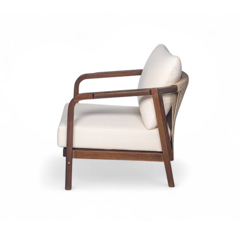 Outdoor Lounge Chair with Woven Backrest