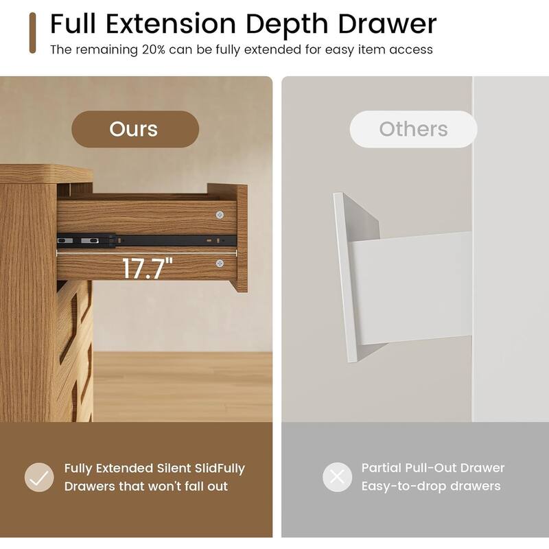 Dresser for Bedroom with 47.2" Deep Drawers TV Stand Chest of Drawers