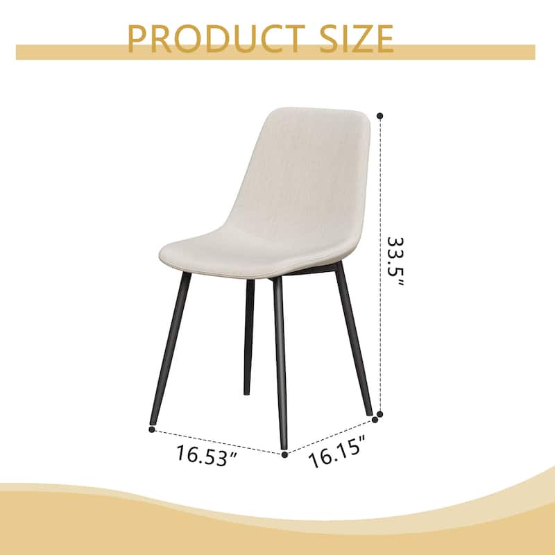 Dining Chairs Set of 4, Modern Kitchen Dining Chairs, Parsons Chair Side Chair with Linen Padded Seats and Metal Leg