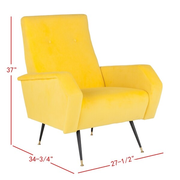 SAFAVIEH Mid-Century Modern Retro Aida Velvet Yellow Club Chair