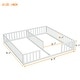 preview thumbnail 7 of 45, Twin Size Kids Bed Frame, Double Twin Floor Bed with Fence Guardrails