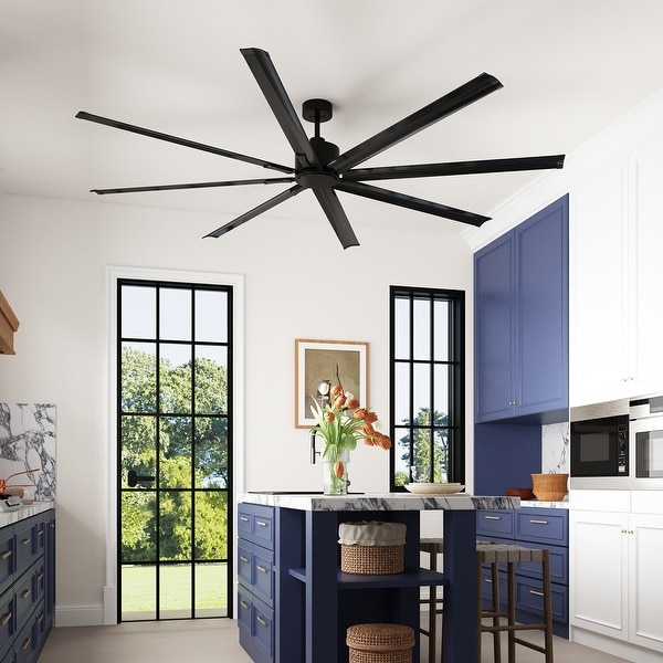 96-Inch Ceiling Fan with Black Blades and DC Motor - On Sale