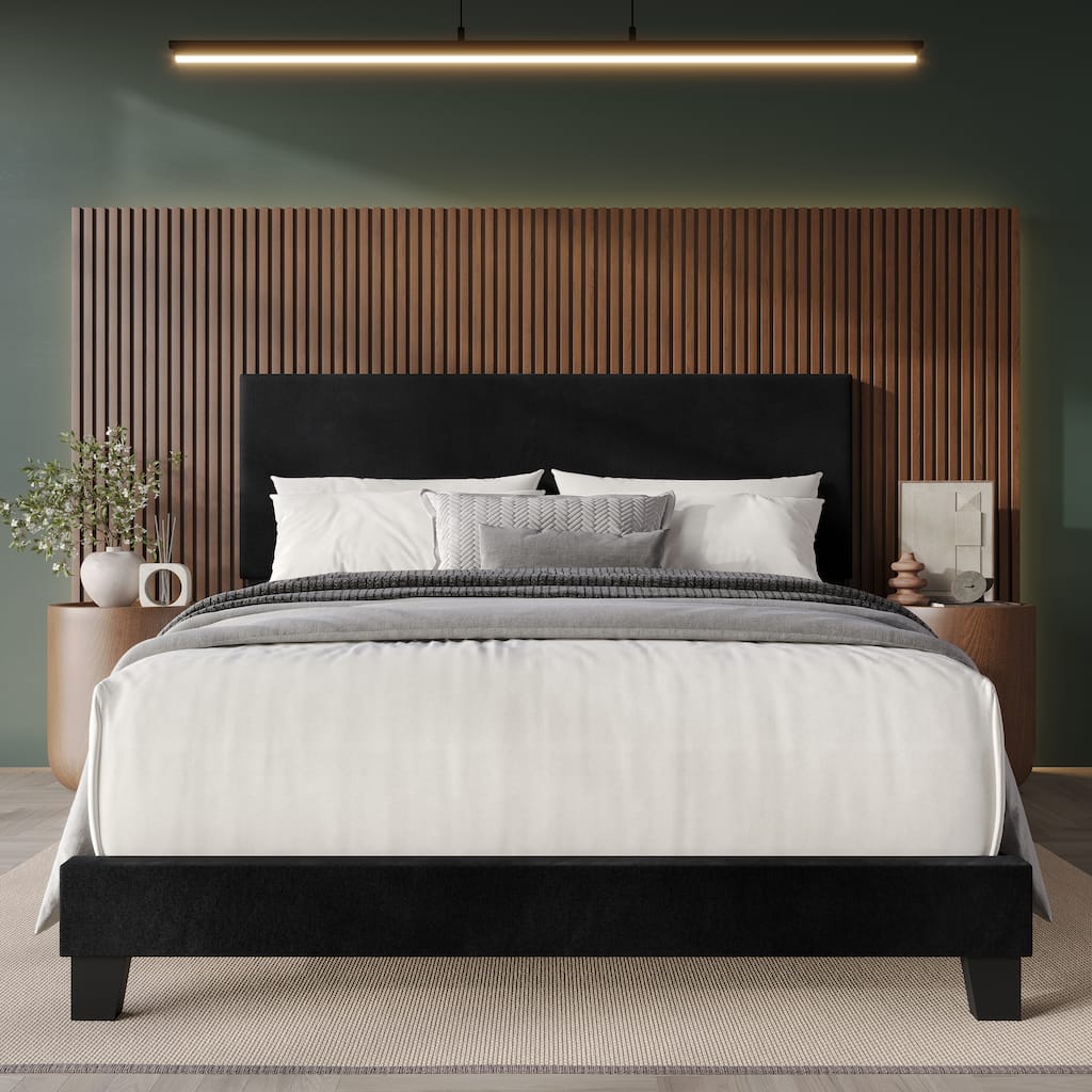 CraftPorch Sophisticated Velvet Upholstered Bed