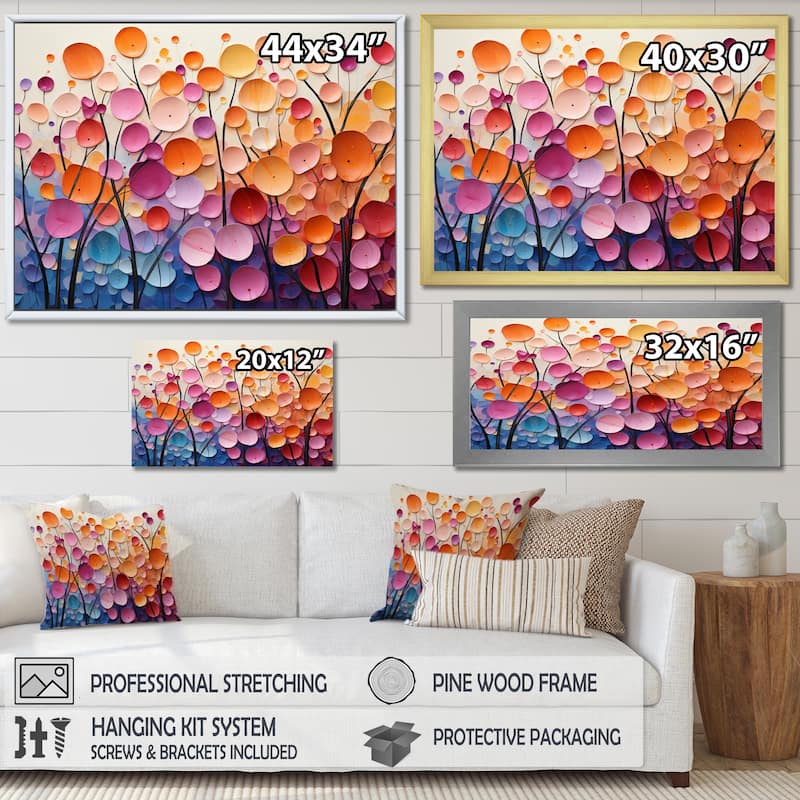 Designart "Colorful Mid Century Bold Breeziness II" Mid-century Canvas Art Print
