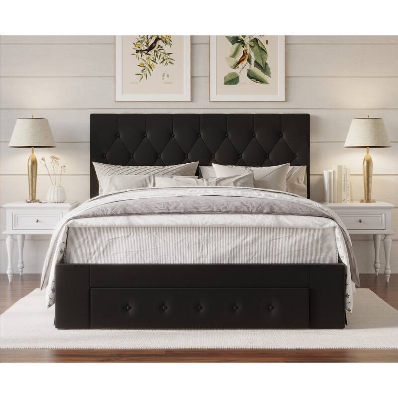 Deborah Tufted Upholstered Storage Panel Bed