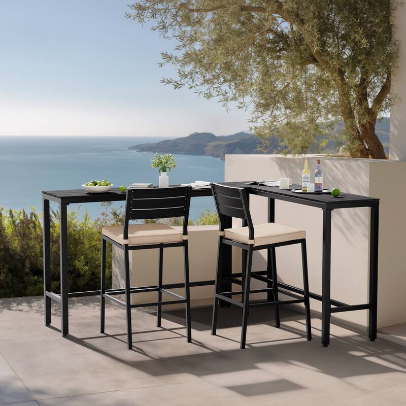 VredHom Outdoor Indoor Patio Rectangular Bar Table Pub Table