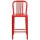 preview thumbnail 64 of 116, 2 Pack 24'' High Metal Indoor-Outdoor Counter Height Stool w/ Vertical Slat Back