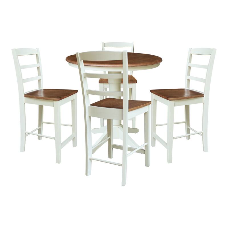 36" Round Extension Table with Counter Height Stools - 5-Piece