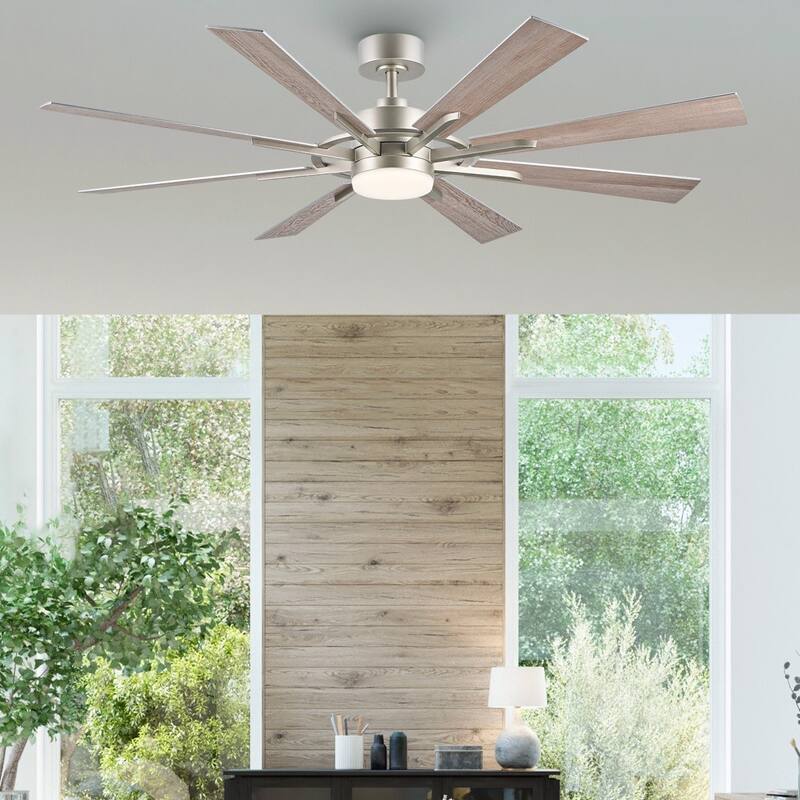 CO-Z 60'' 8-Blade Large Windmill Ceiling Fan with LED Lights and Remote for Living Room
