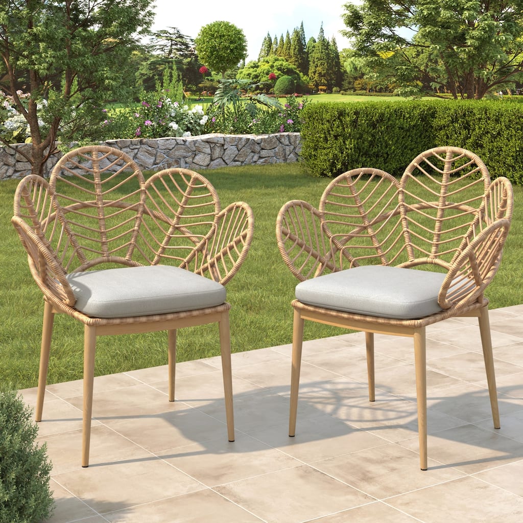 Outdoor Wicker Peacock Shape Papasan Style Chair