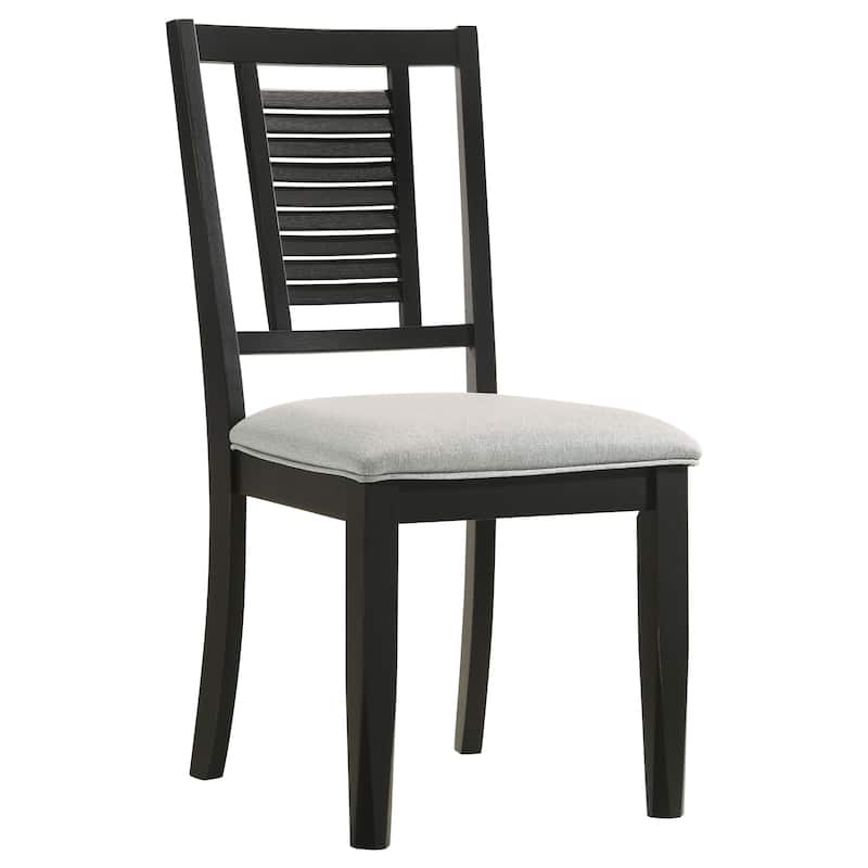 Appleton Washed Black Wood Dining Side Chair (Set of 2)