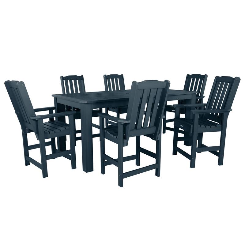 HIGHWOOD 7-Piece Outdoor Dining Set - 42" x 84" Table, Counter-height - Federal Blue
