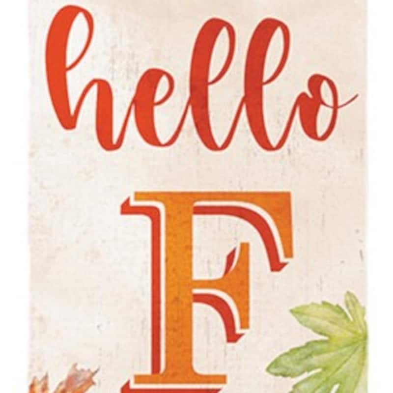 HomeRoots 36" Orange Solid Wood Hello Fall Porch Sign