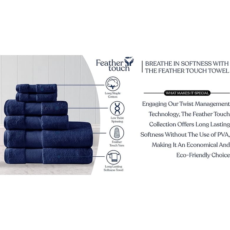 Delara Organic Cotton Luxuriously Plush Bath Towel 20 Piece Set |GOTS & OEKO-TEX Certified |650 GSM Long Staple|Soft & Quick Dry