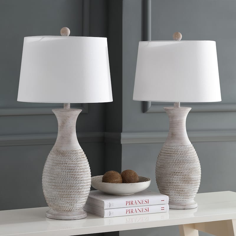 SAFAVIEH Lighting Bentlee Grey 30-inch LED Table Lamp (Set of 2) - 15"W x 15"D x 30"H