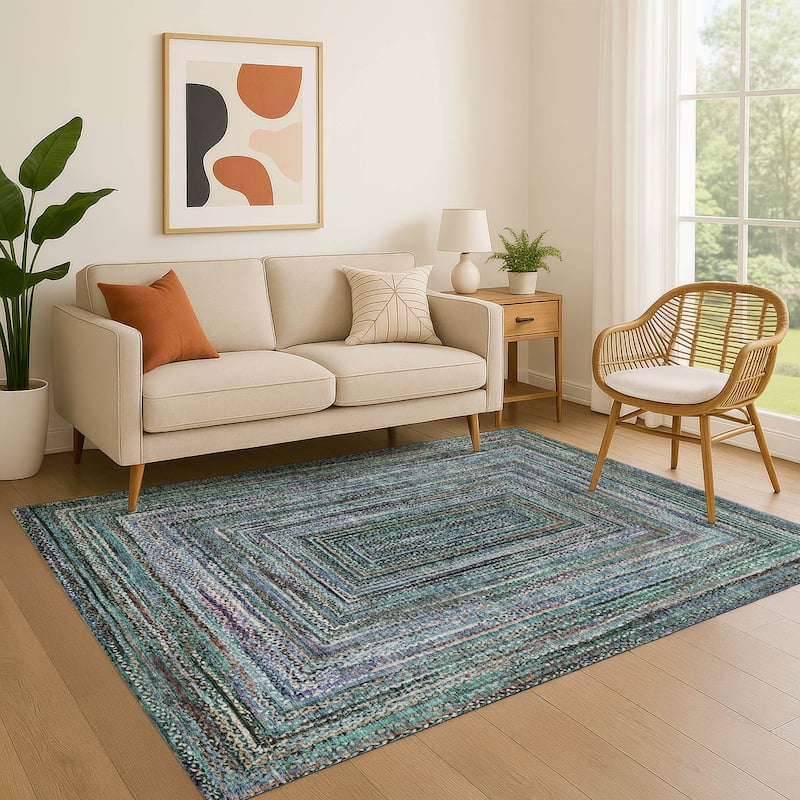 Premium Washable Super Soft Modern Dimensions Mayfield Rug - Teal - 3' x 5'