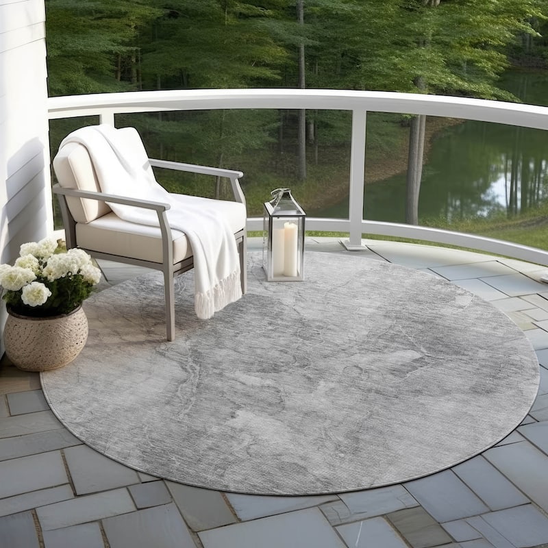 Machine Washable Indoor/ Outdoor Chantille Abstract Watercolor Rug