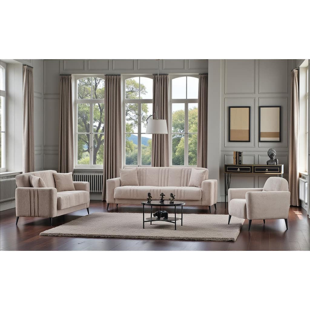 Aldoria 3 Pieces Living Room Sets 1 Sofa 1 Loveseat 1 Chair