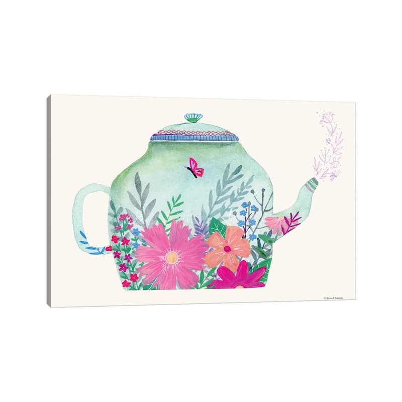 iCanvas "Garden Teapot" by Rachel Nieman Canvas Print
