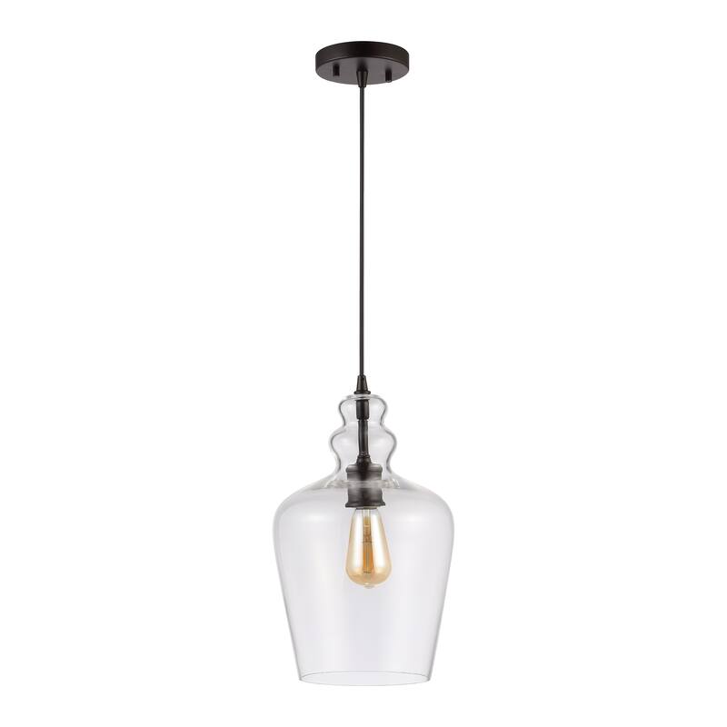 SAFAVIEH Lighting Reka Glass Led Adjustable Pendant - 9" W x 9" L x 17-89" H - 9Wx9Dx89H