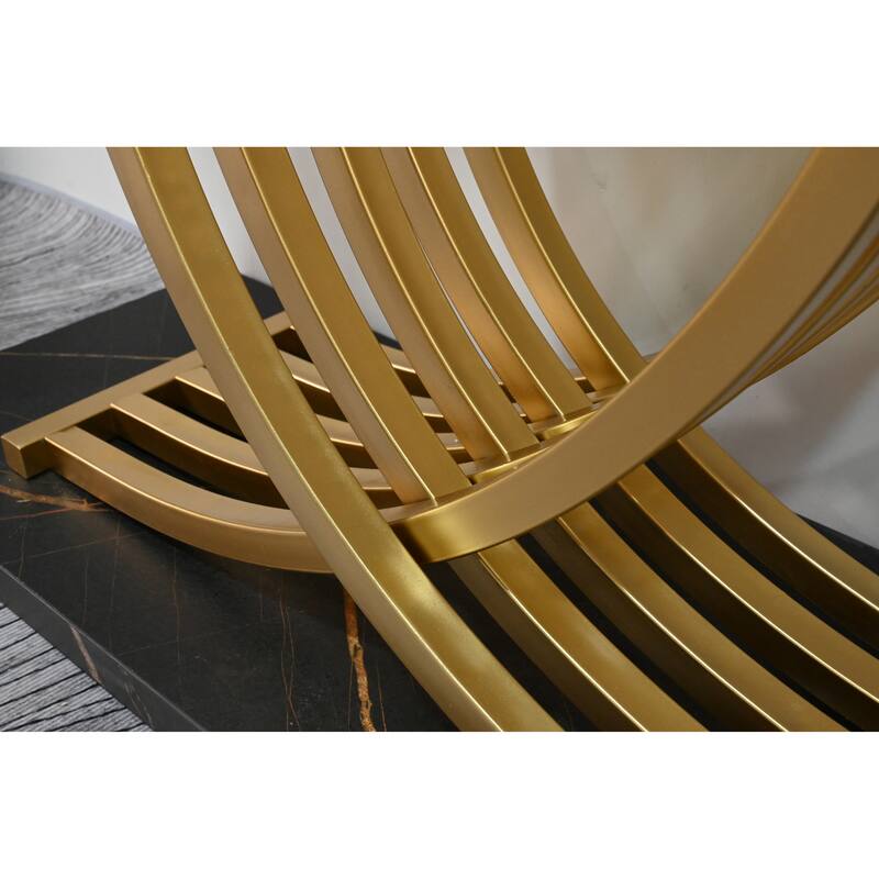43.31" Luxurious Console Table with Gold Intertwined Metal Legs for Entryway Decor