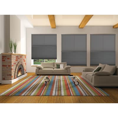 BlindsAvenue Cordless Day/Night Cellular Honeycomb Shade, 9/16" Single Cell, Anthracite
