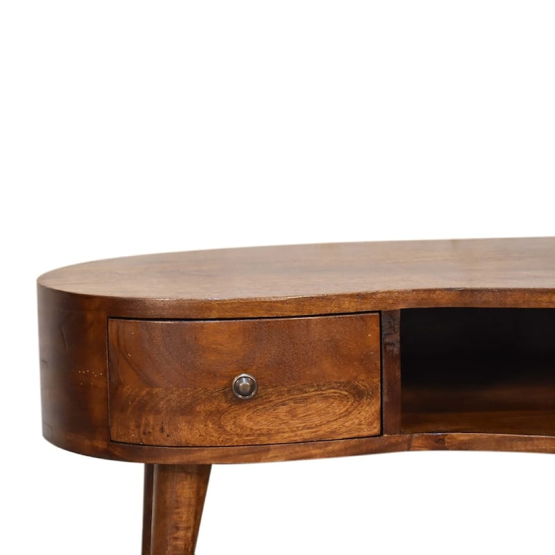 Artisan Furniture Chestnut Solid Wood Mini Wave Coffee Table, Brown with 1 Drawer