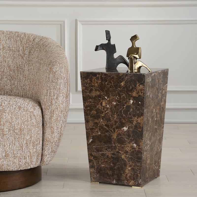 Uttermost 24879 Poe 14" Wide Marble Accent Table