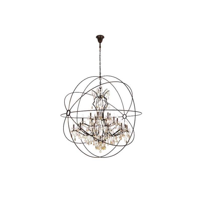 Royce Edge 25-Light Dark Bronze Chandelier - dark bronze (royal cut clear crystals) - dark bronze (royal cut clear crystals)