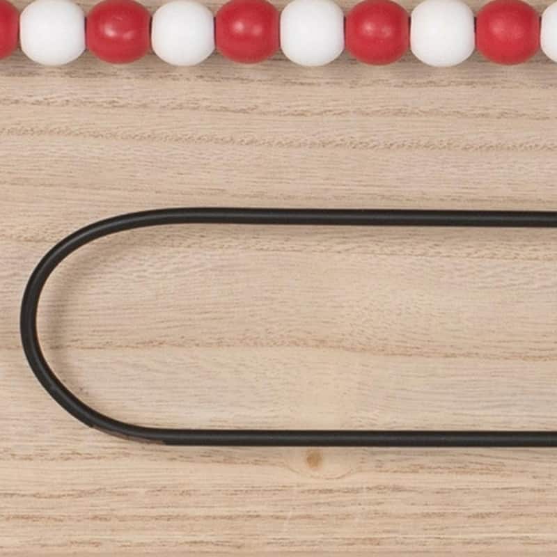 HomeRoots 11" X 20" Natural And Red Wood Sleeps 'Til Christmas Advent Calendar Hanging Wall Decor