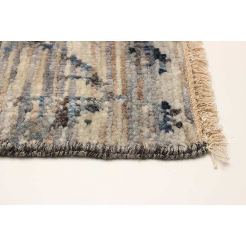 ECARPETGALLERY Hand-knotted Mystique Grey Wool Rug - 2'7 x 9'4