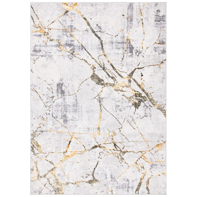 SAFAVIEH Amelia Fietje Modern Abstract Distressed Rug - 2' x 4' - Grey/Gold