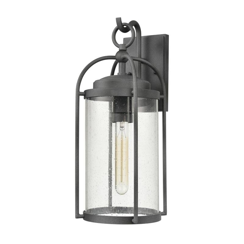 Elk Home Catalonia Zinc With Seedy Glass 1 Light Wall Sconce