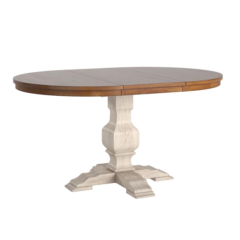 Eleanor Two-tone Oval Solid Wood Dining Table by iNSPIRE Q Classic - Oak Top with Antique White Base