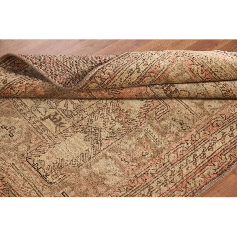 All-Over Ardebil Persian Vintage Runner Rug Handmade Wool Carpet - 3'10"x 10'3"