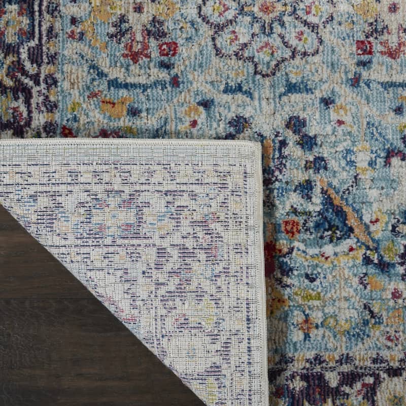 Hupu Power Loomed Distressed Abstract Floral Traditional Non Skid Area Rug By HomeRoots - 96' X '28' X '0.5