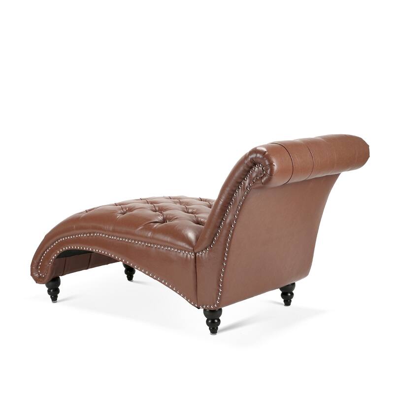 27.17" Buttons Tufted Chaise Lounge Chair with Nailheads