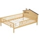 preview thumbnail 14 of 56, Wood Platform Bed with House-shaped Headboard, LED and Built-in Storage