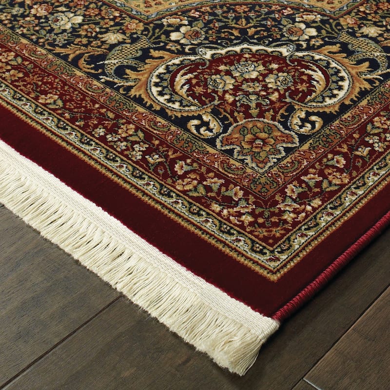 Style Haven Manchester Regal Center Medallion Fringe Area Rug