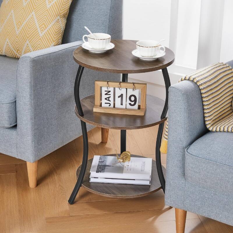 Snack Table TV Tray Table - 15.75"D x 15.75"W x 24"H