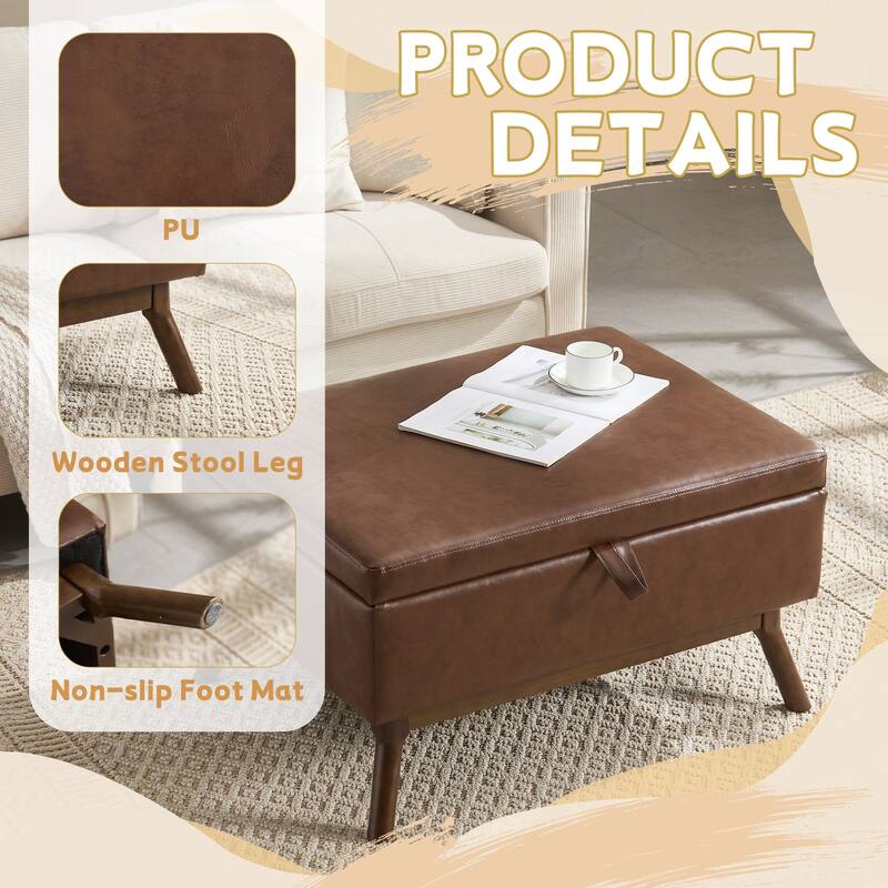 Versatile Mid-century Modern Storage Ottoman for Various Rooms